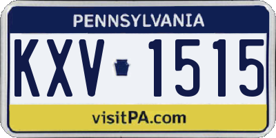 PA license plate KXV1515