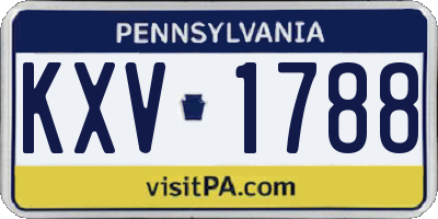 PA license plate KXV1788