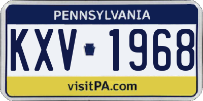 PA license plate KXV1968