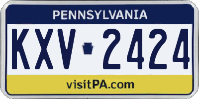 PA license plate KXV2424