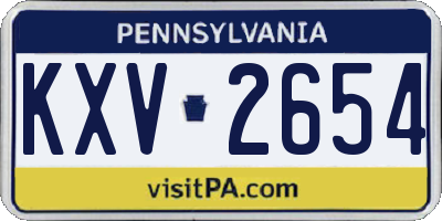 PA license plate KXV2654