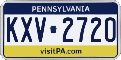 PA license plate KXV2720