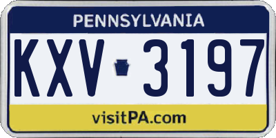 PA license plate KXV3197