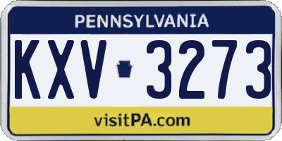 PA license plate KXV3273