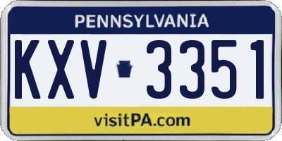 PA license plate KXV3351