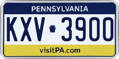 PA license plate KXV3900