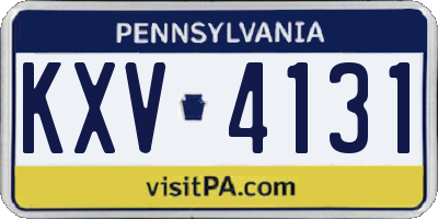 PA license plate KXV4131