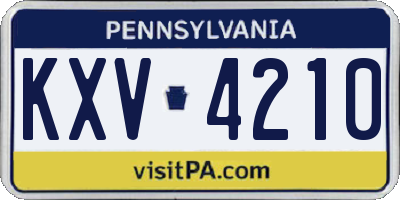 PA license plate KXV4210