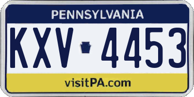 PA license plate KXV4453