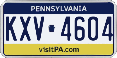PA license plate KXV4604