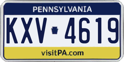 PA license plate KXV4619