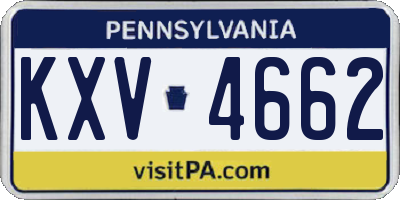 PA license plate KXV4662