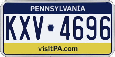 PA license plate KXV4696