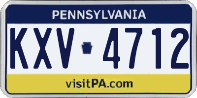 PA license plate KXV4712