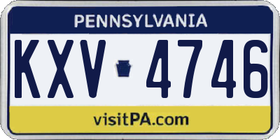 PA license plate KXV4746