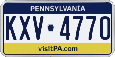 PA license plate KXV4770