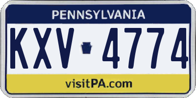 PA license plate KXV4774