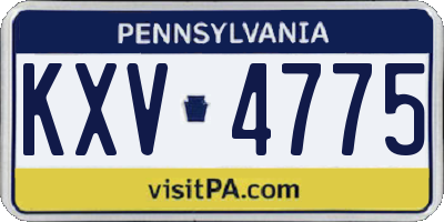 PA license plate KXV4775
