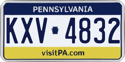 PA license plate KXV4832