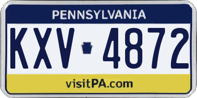 PA license plate KXV4872
