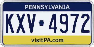 PA license plate KXV4972