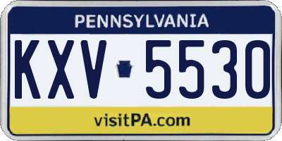 PA license plate KXV5530