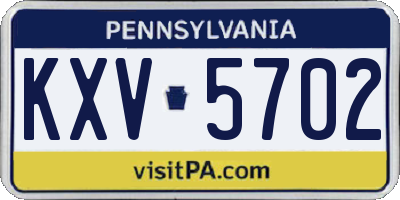PA license plate KXV5702