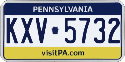 PA license plate KXV5732