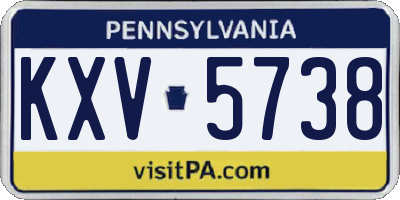 PA license plate KXV5738