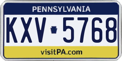 PA license plate KXV5768