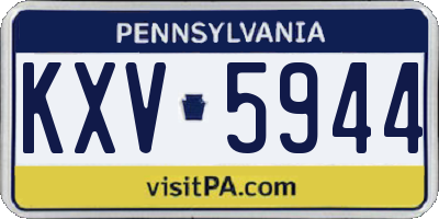 PA license plate KXV5944