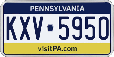 PA license plate KXV5950