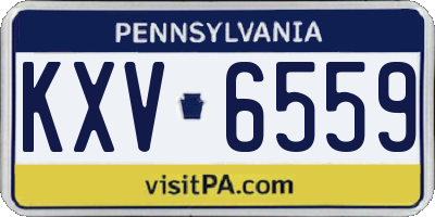 PA license plate KXV6559