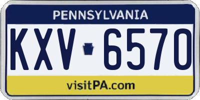 PA license plate KXV6570