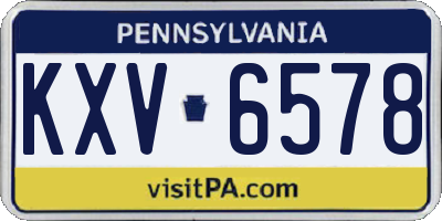 PA license plate KXV6578