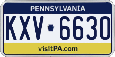 PA license plate KXV6630