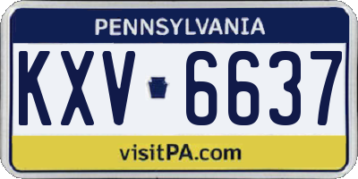 PA license plate KXV6637