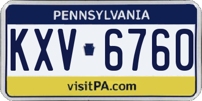 PA license plate KXV6760