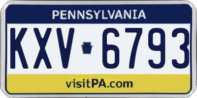 PA license plate KXV6793