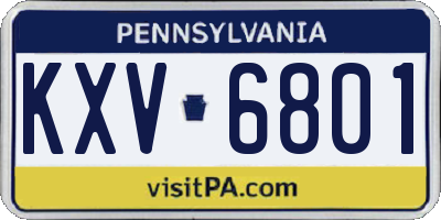 PA license plate KXV6801