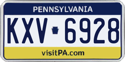 PA license plate KXV6928