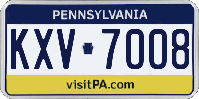PA license plate KXV7008