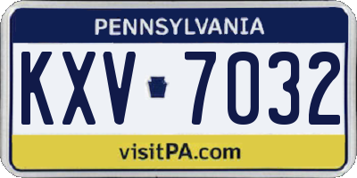 PA license plate KXV7032