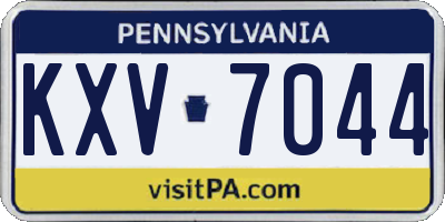 PA license plate KXV7044