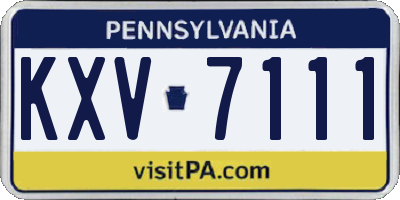 PA license plate KXV7111