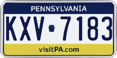 PA license plate KXV7183