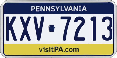 PA license plate KXV7213