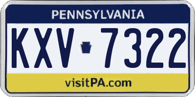 PA license plate KXV7322