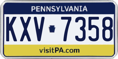 PA license plate KXV7358