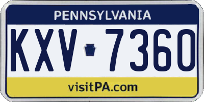PA license plate KXV7360